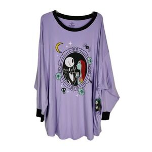NWT Disney 2X Nightmare Before Christmas Night Shirt Pockets Jack Skellington